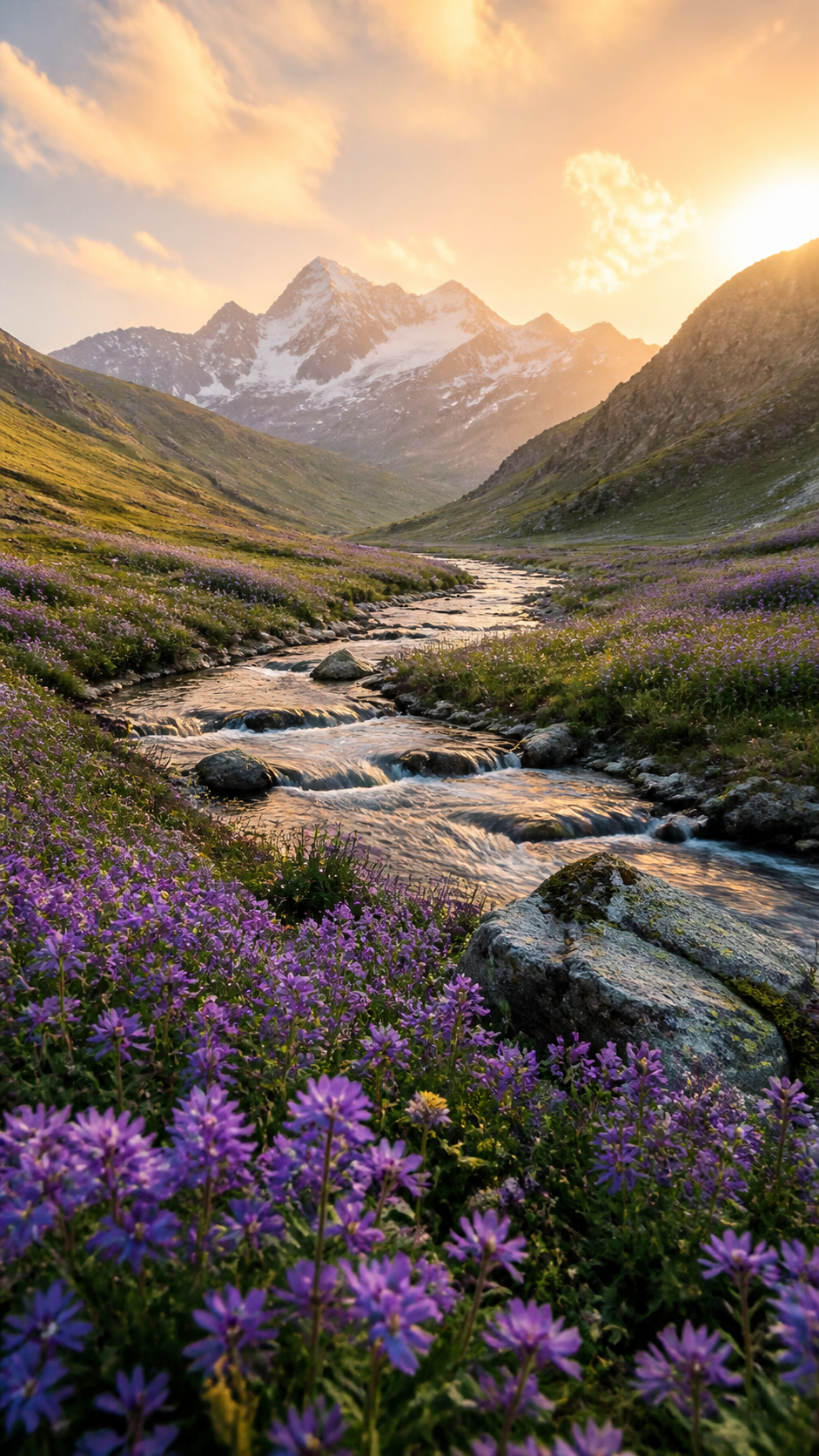 Alpine Wildflowers Nature phone wallpaper in high resolution