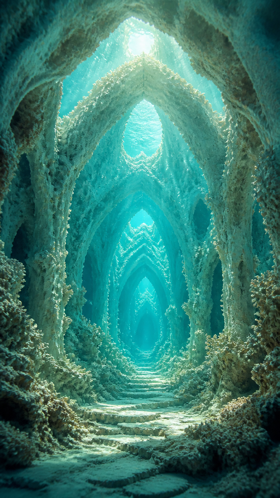 Coral Cathedral Anime phone wallpaper in high resolution