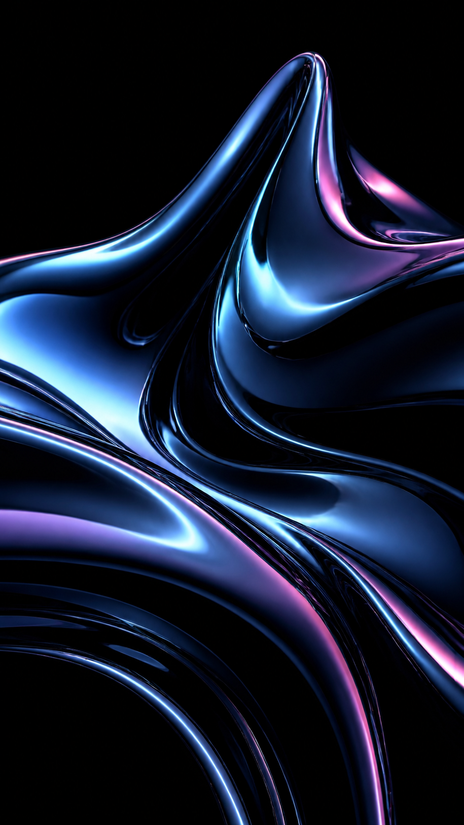 Liquid Chrome AMOLED phone wallpaper in high resolution