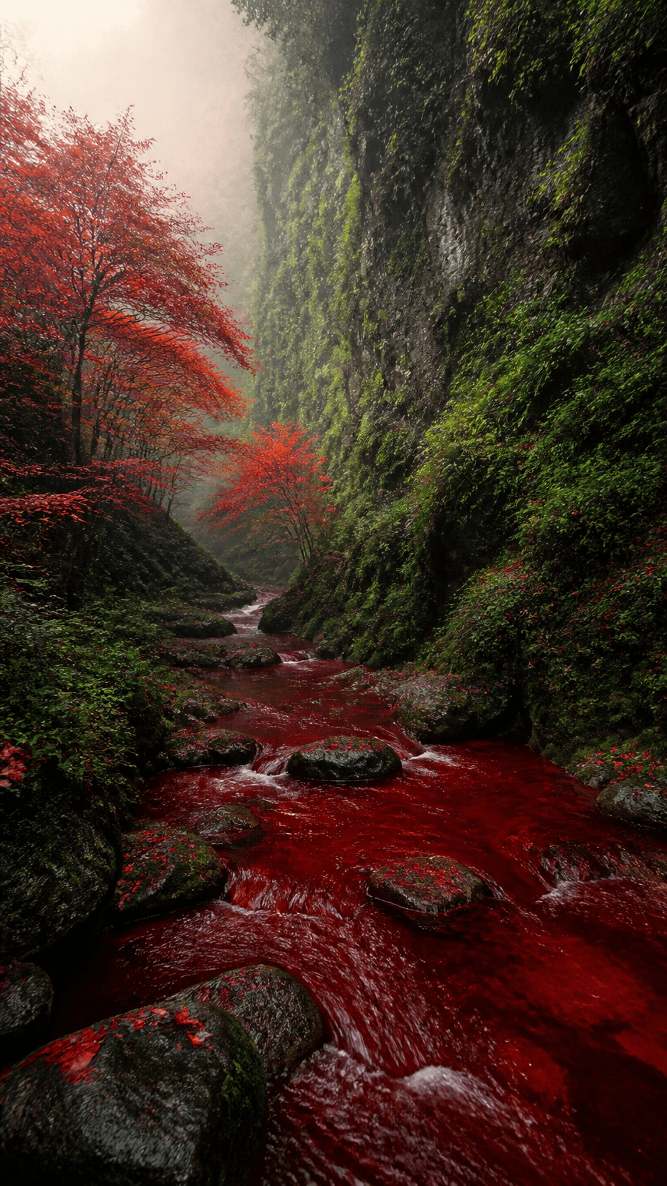Scarlet Ravine Stream Nature phone wallpaper in high resolution