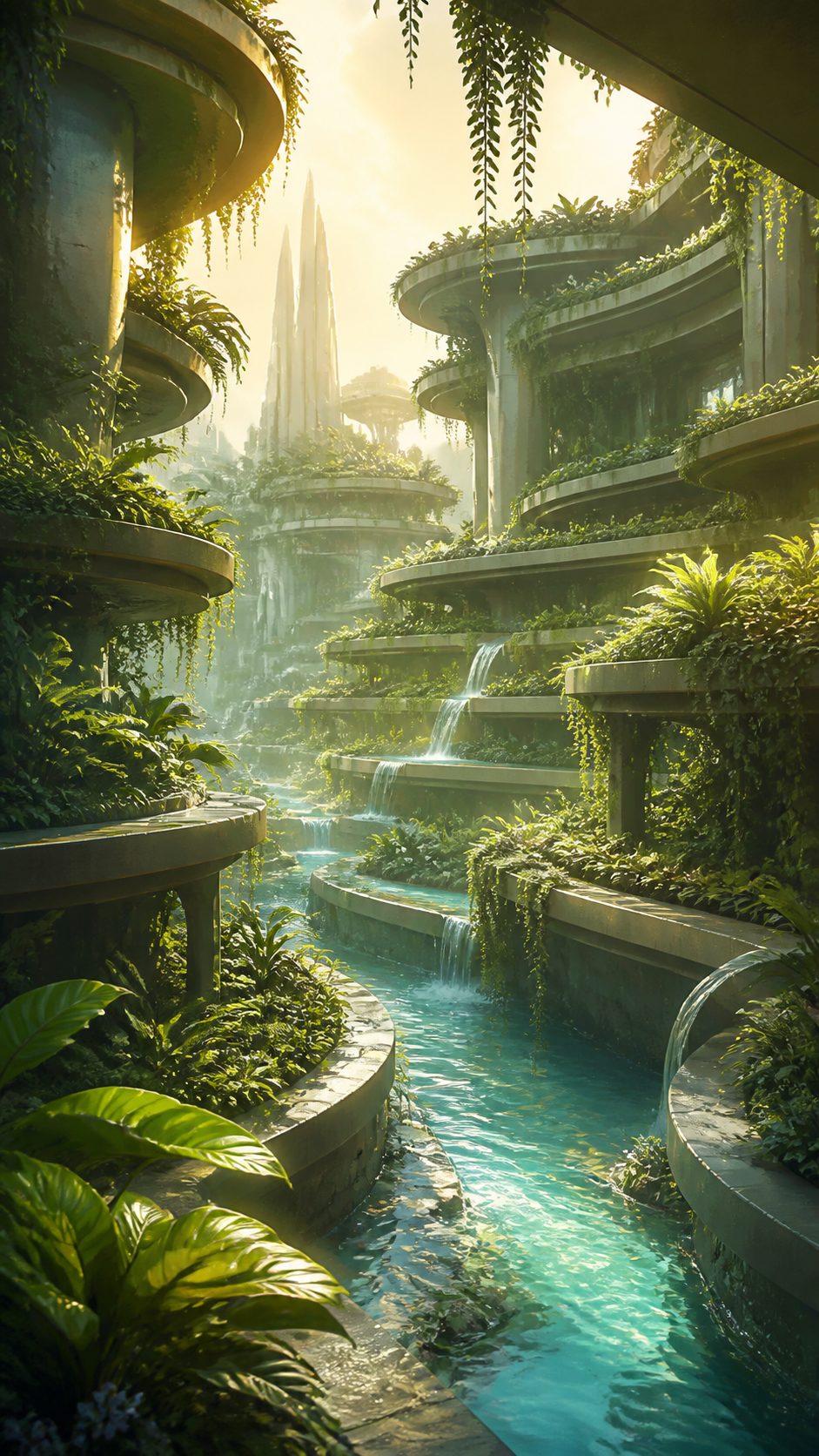 Verdant Future Anime phone wallpaper in high resolution