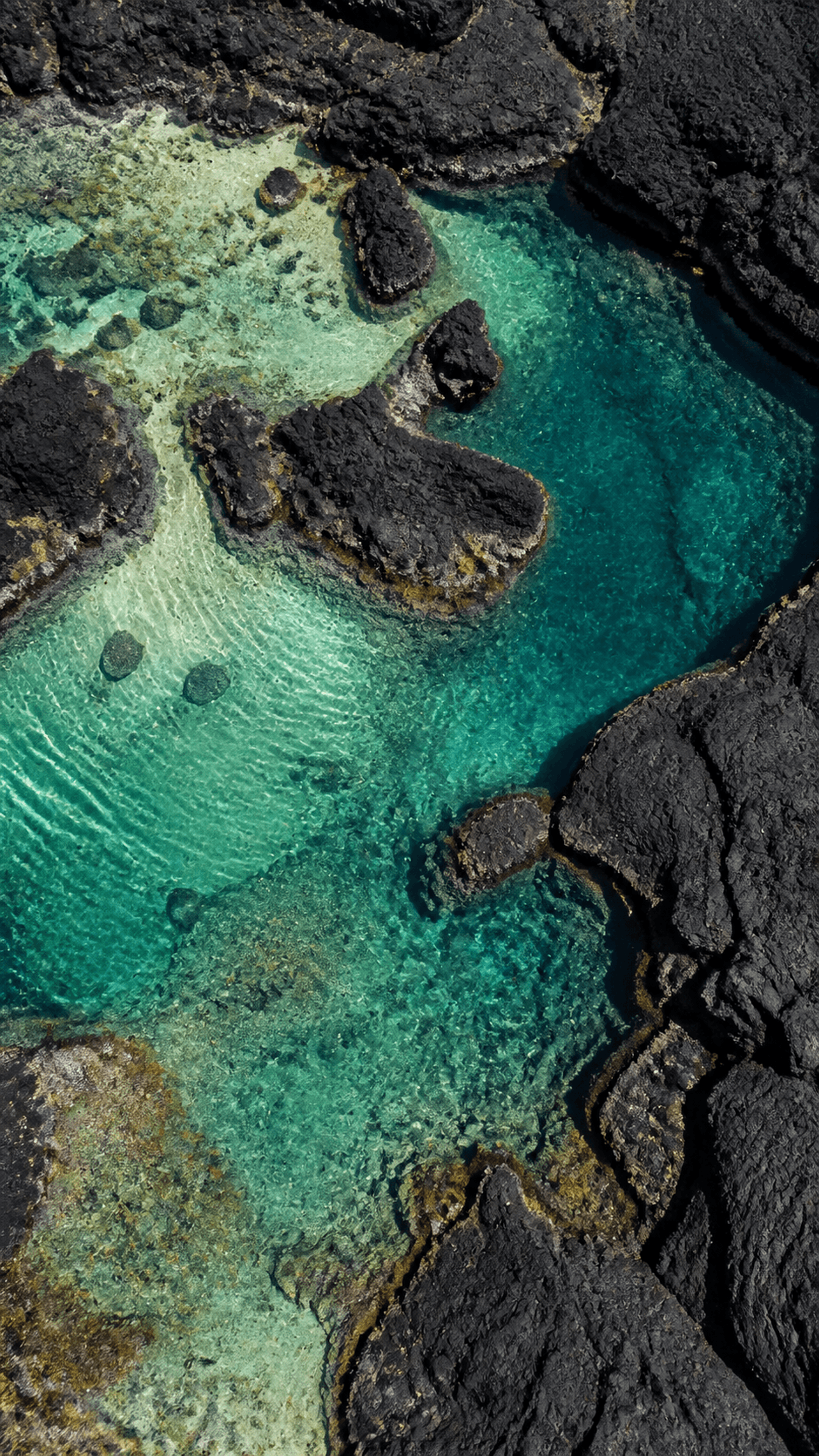 Volcanic Aqua Pools Nature phone wallpaper in high resolution
